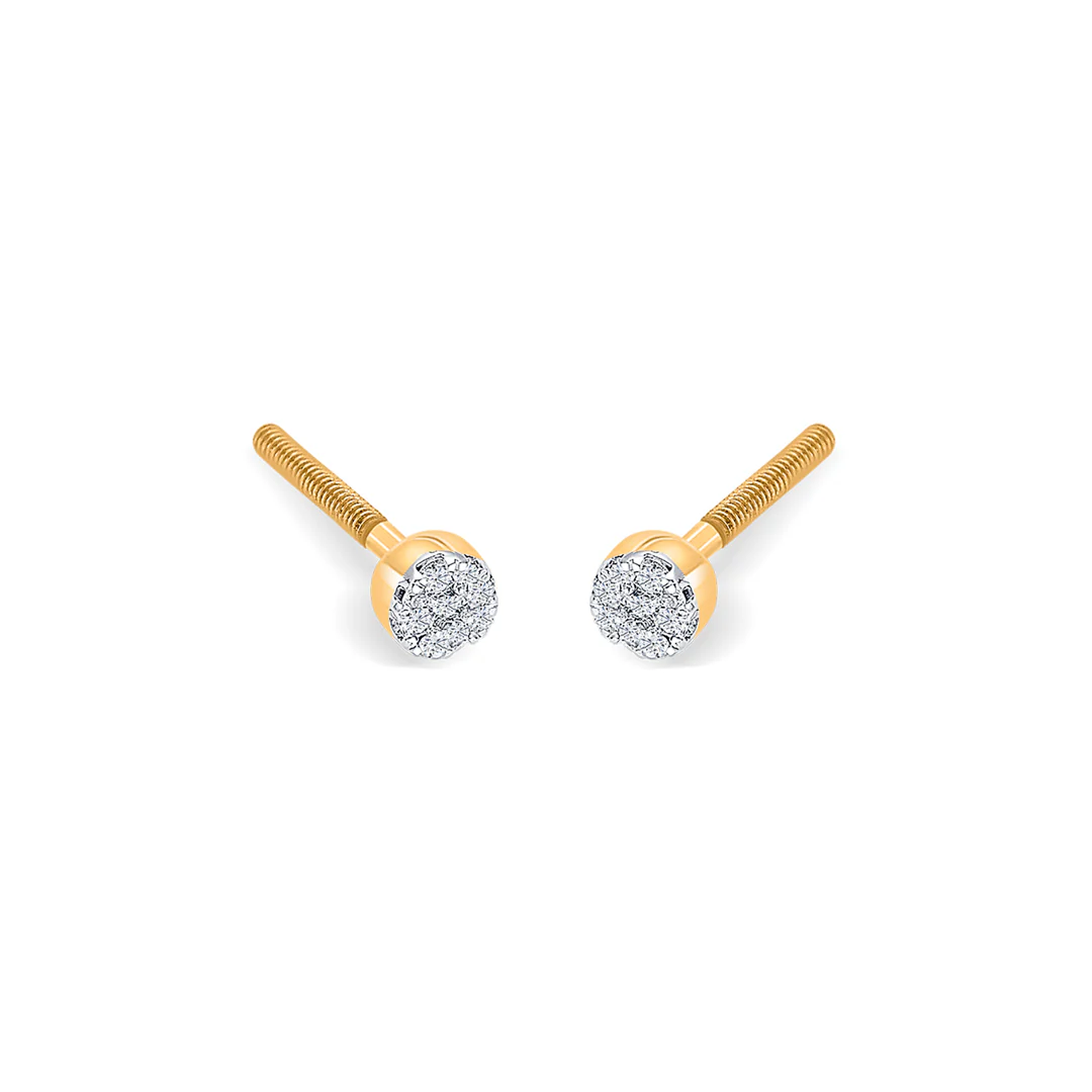 Fleck Gold & Diamond Stud Earring For Women - Image 4