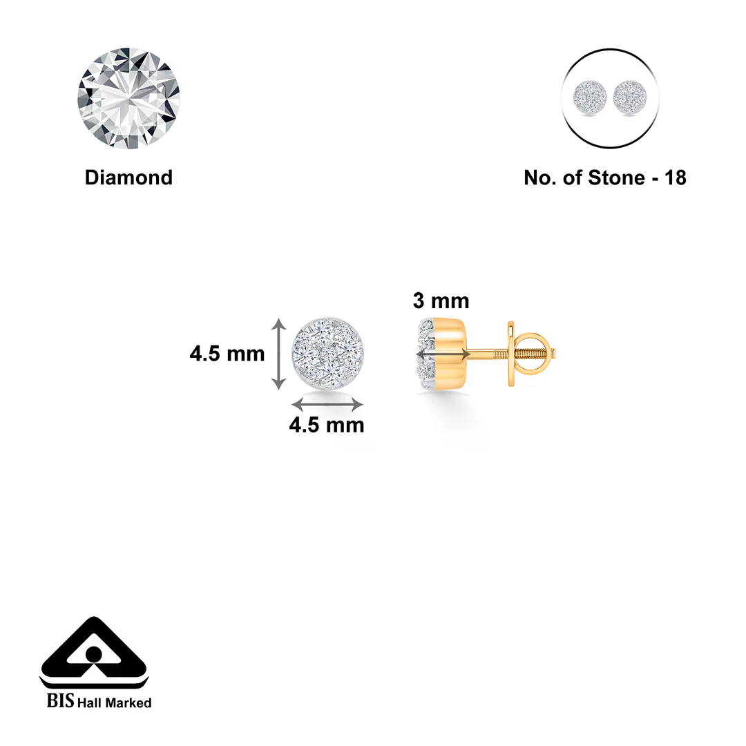 Fleck Gold & Diamond Stud Earring For Women - Image 5