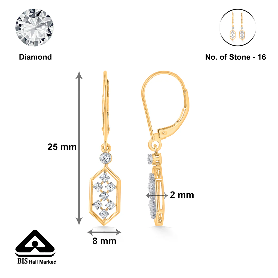 Flora Gold & Diamond Hoops & Huggies Earring For Women - Image 5