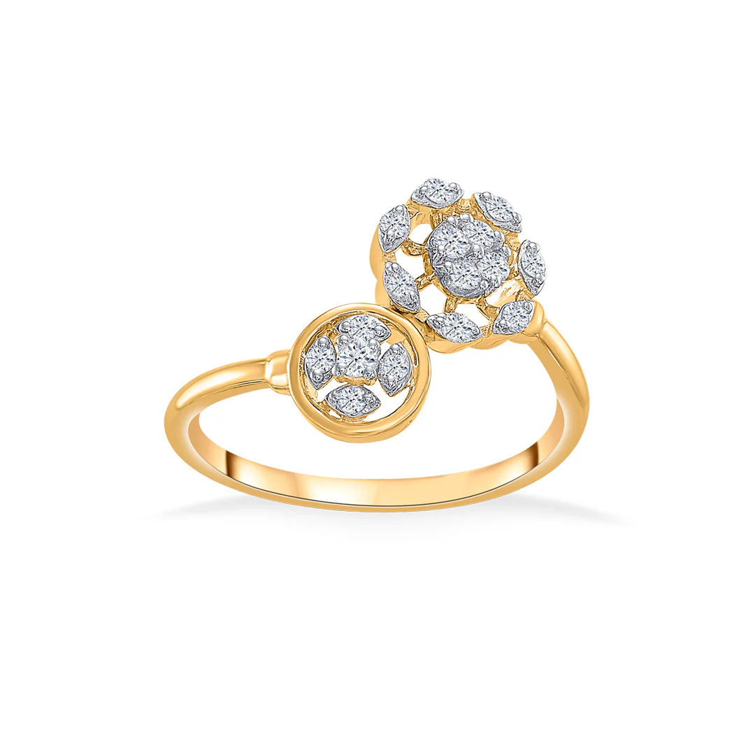 Floral Gold & Diamond Fashion Ring For Women - Image 2