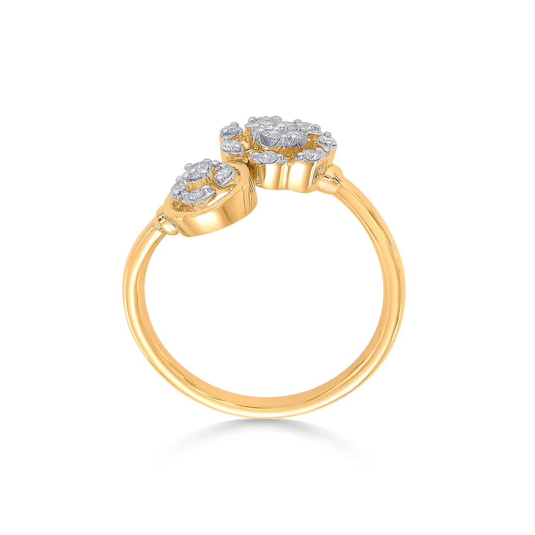 Floral Gold & Diamond Fashion Ring For Women - Image 3