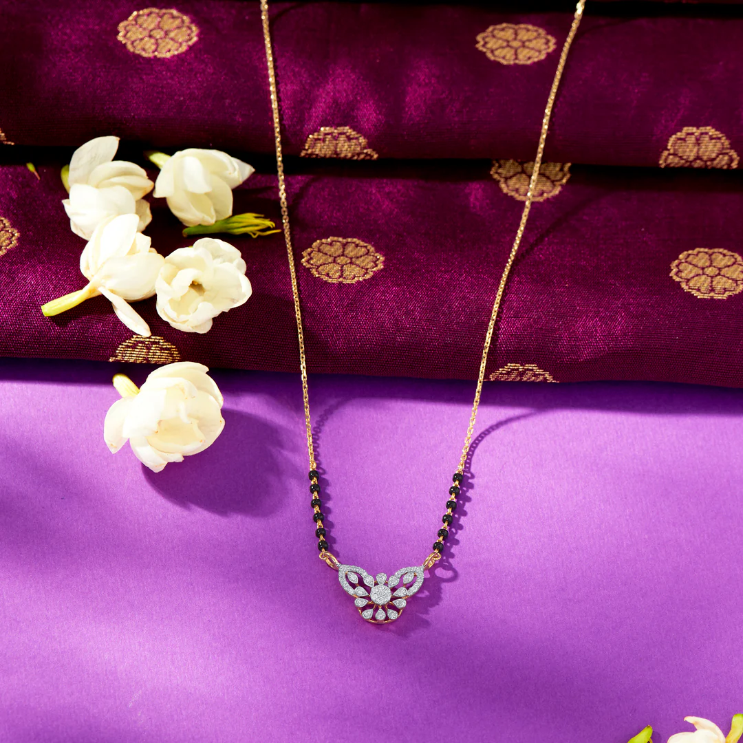 Floral Serenade Gold & Diamond Modern Mangalsutra For Women