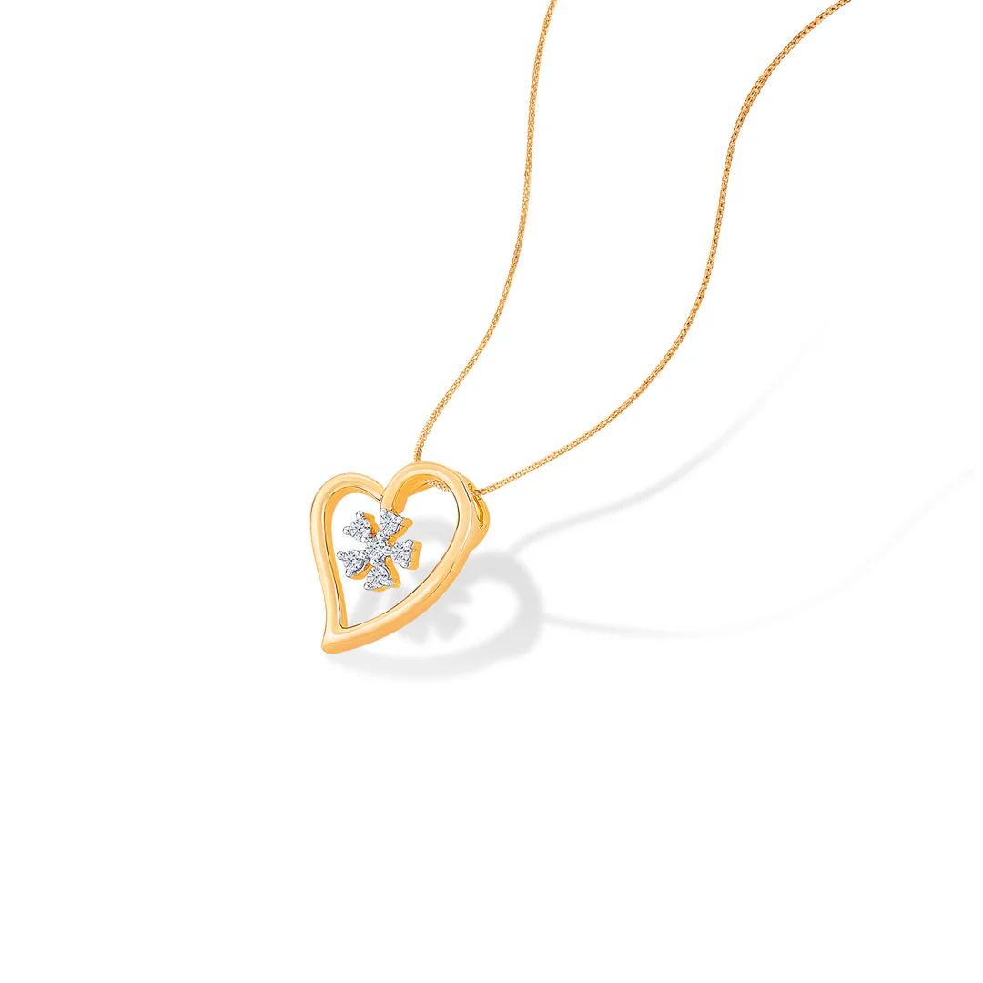 Florenza Heart Gold & Diamond Pendant - Image 2