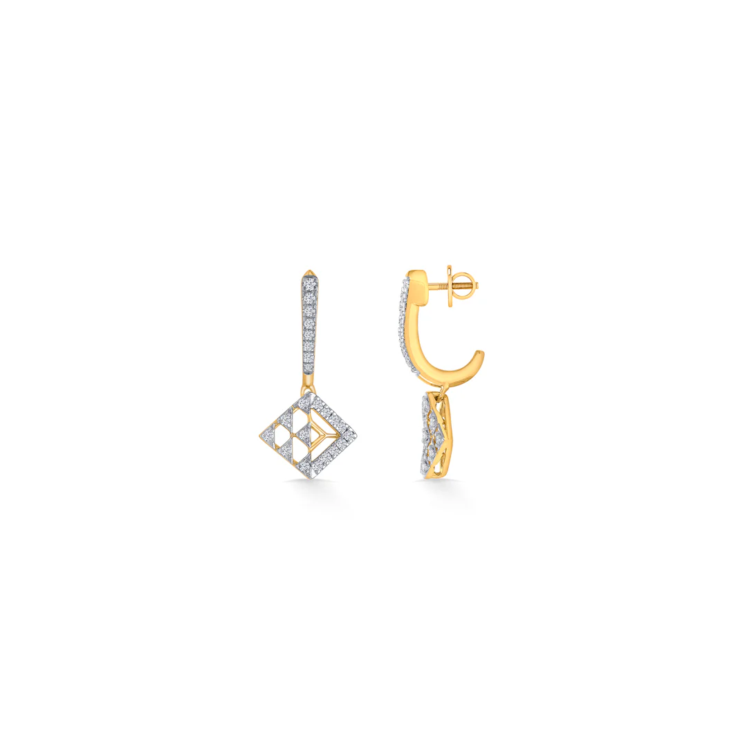 Flux Elegance Gold Dangler Earring For Women - Image 3