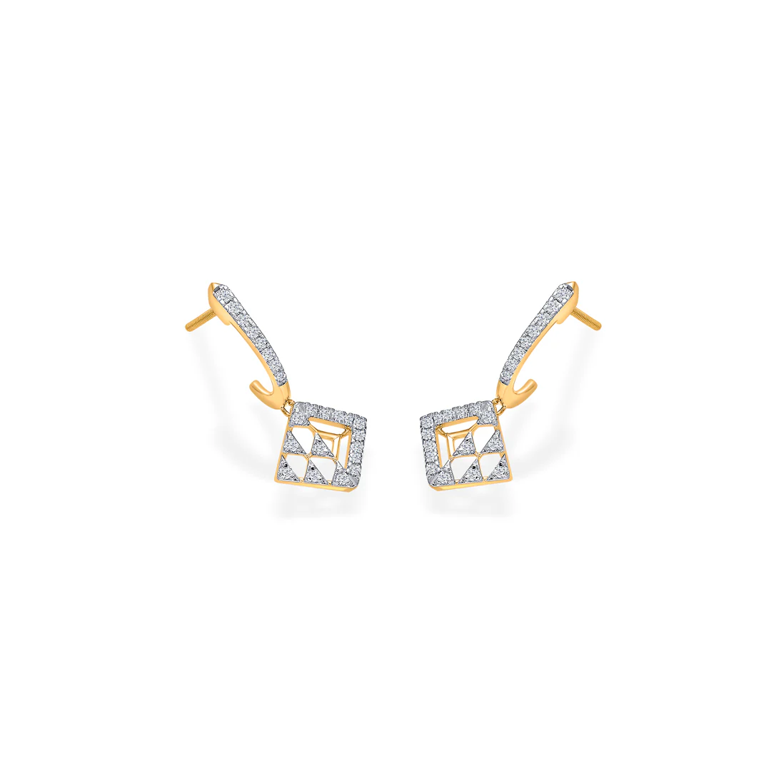 Flux Elegance Gold Dangler Earring For Women - Image 4