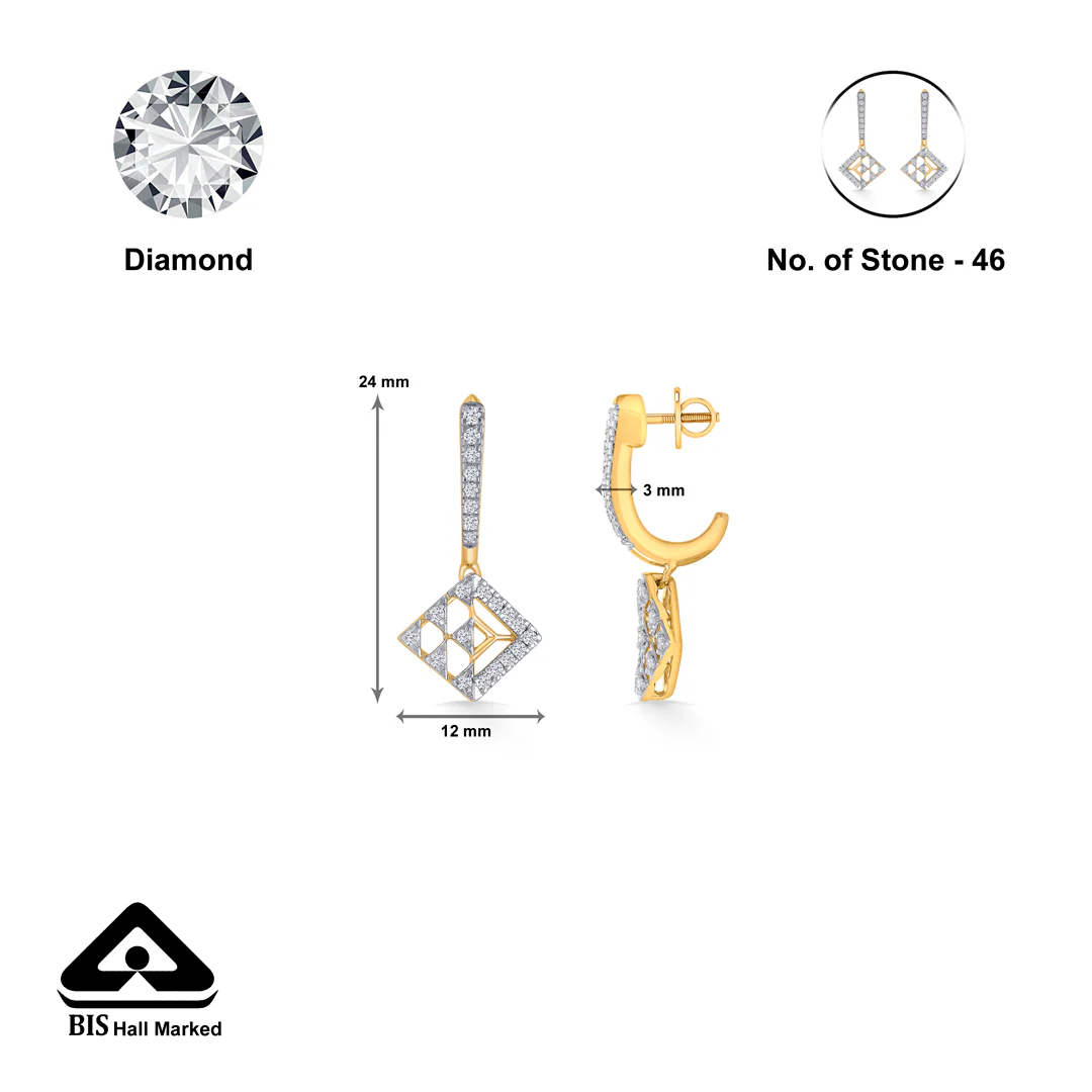 Flux Elegance Gold Dangler Earring For Women - Image 5