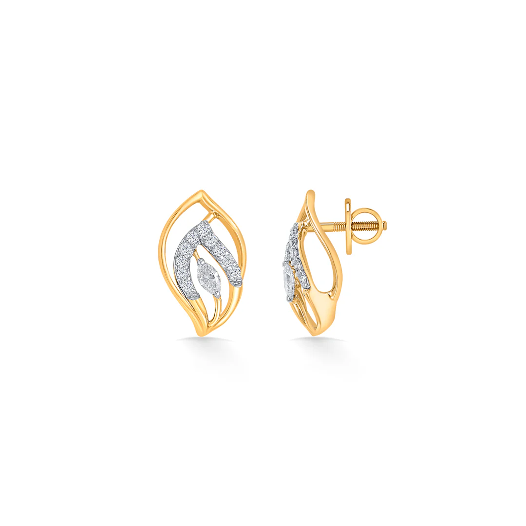 Forest Gleam Gold Stud Earring For Women - Image 3