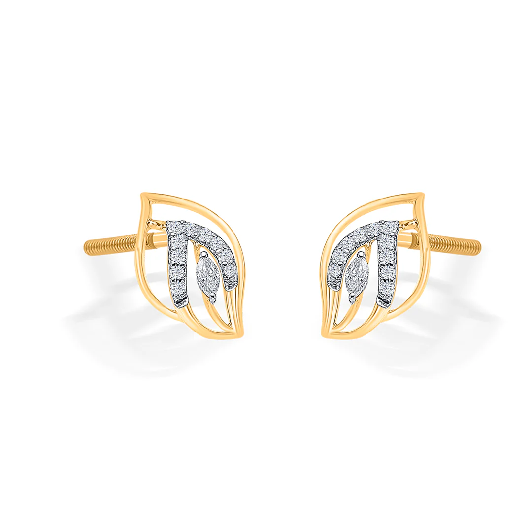 Forest Gleam Gold Stud Earring For Women - Image 4