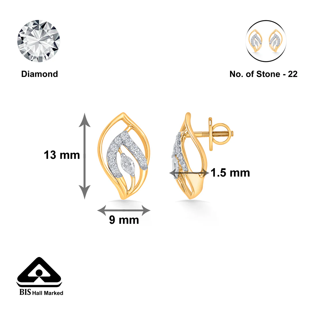 Forest Gleam Gold Stud Earring For Women - Image 5