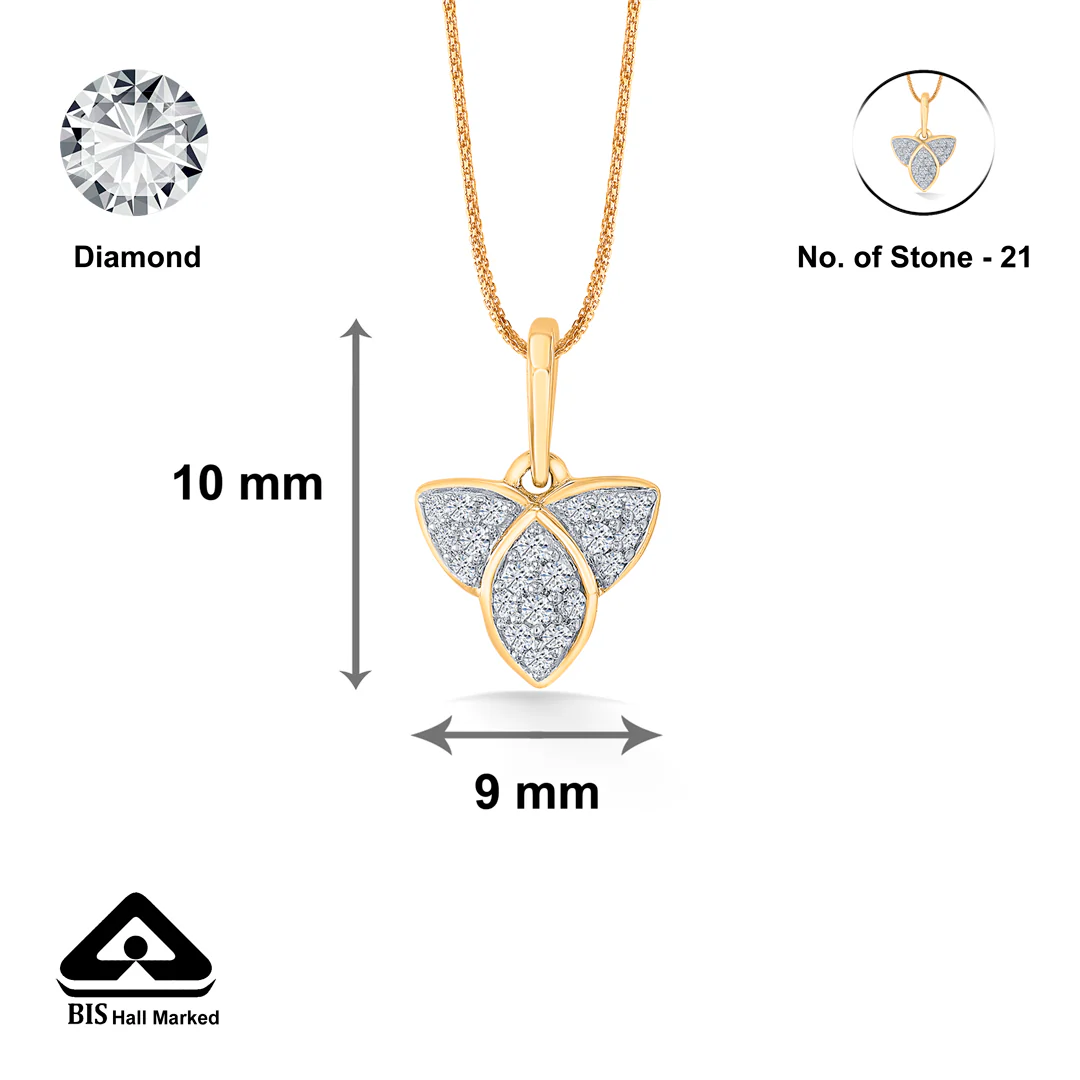 Frosted Fleur Gold & Diamond Classic Pendant - Image 4