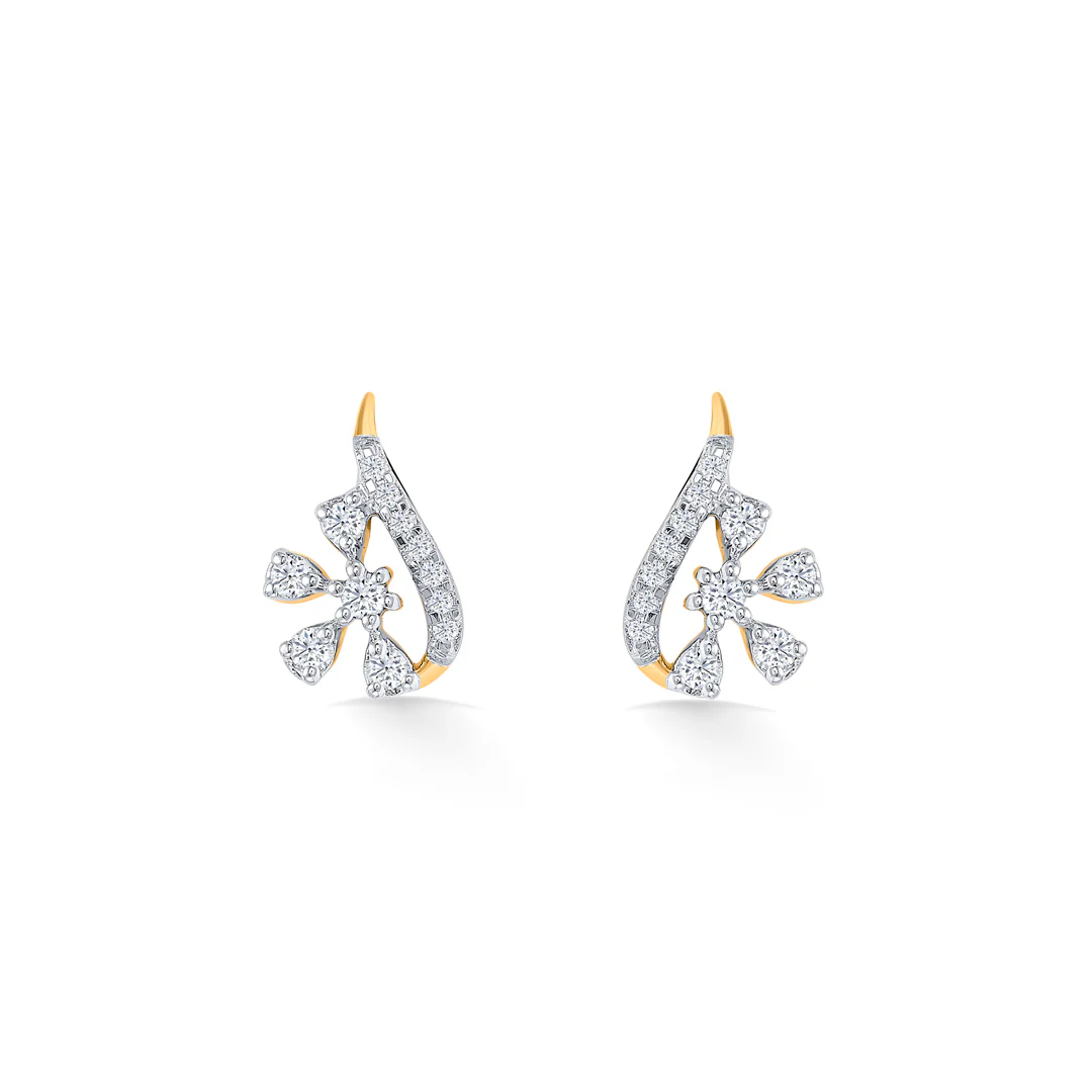 Frozen Bloom Gold & Diamond Pendant Set For Women - Image 5