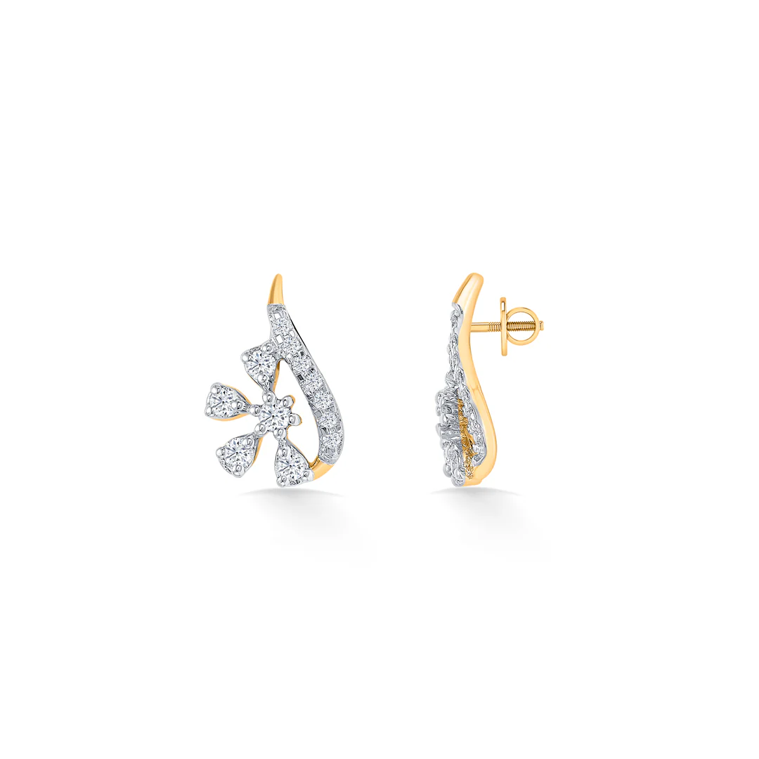 Frozen Bloom Gold & Diamond Pendant Set For Women - Image 6