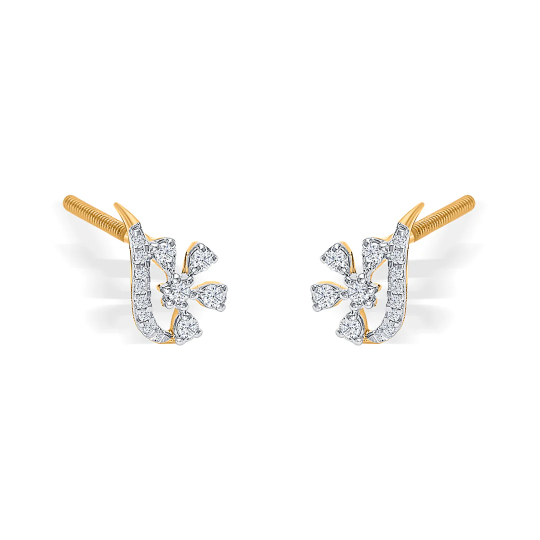 Frozen Bloom Gold & Diamond Pendant Set For Women - Image 7