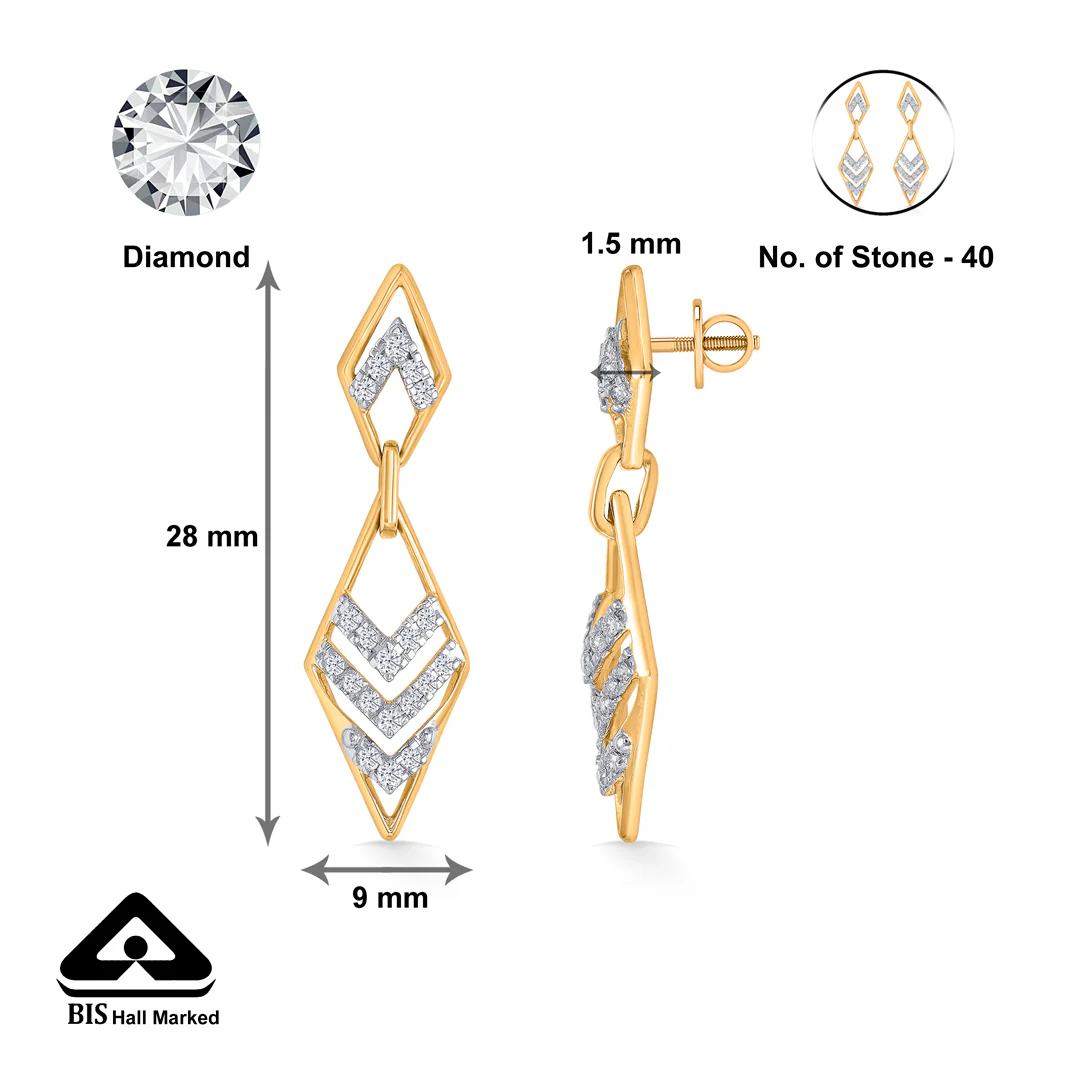 Futuristic Charm Gold Dangler Earring For Women - Image 5