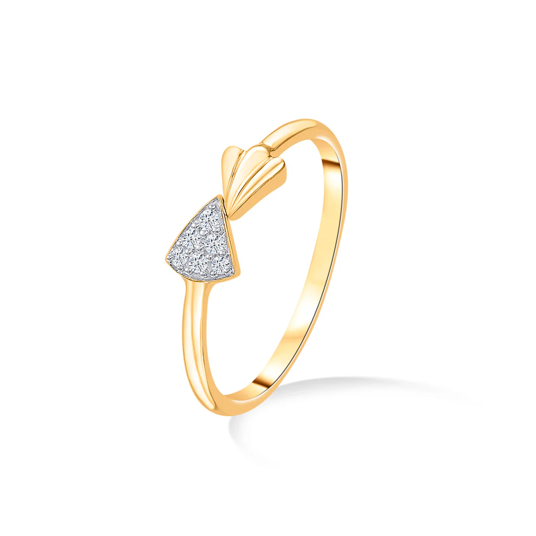 Geometric Glow Gold & Diamond Casual Ring For Women
