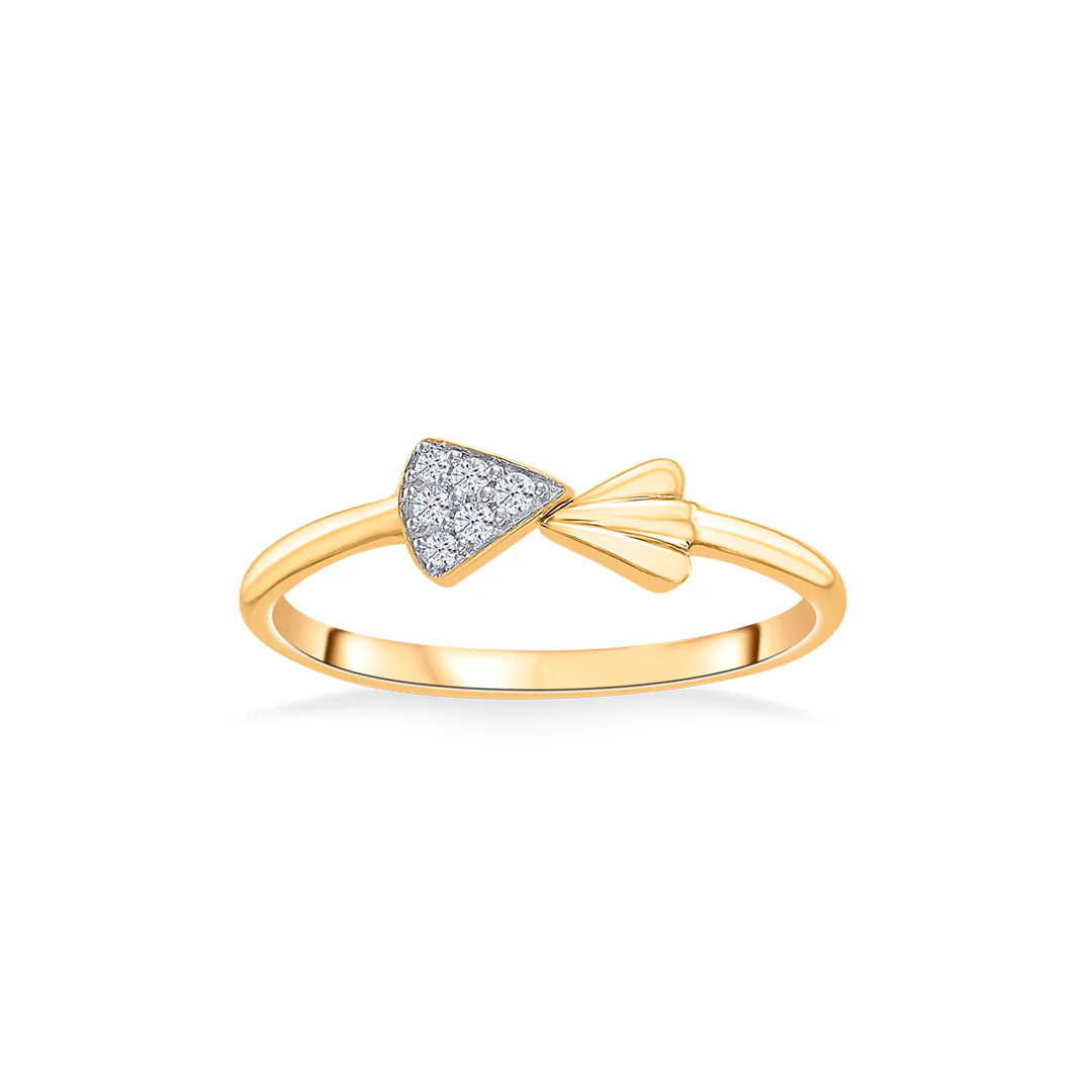 Geometric Glow Gold & Diamond Casual Ring For Women - Image 2