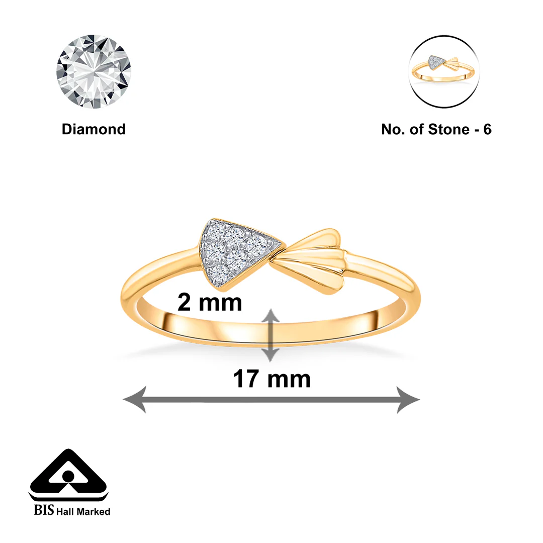 Geometric Glow Gold & Diamond Casual Ring For Women - Image 4