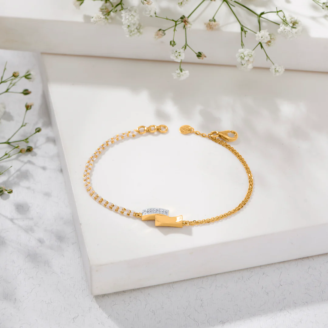 Gilded Duo Yellow Gold Flexible Bracelet for Women