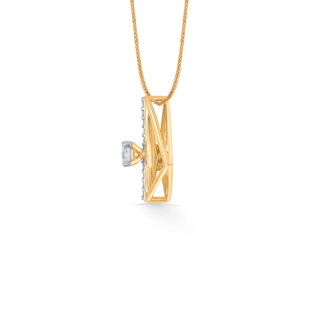 Gilded Frame Gold & Diamond Classic Pendant - Image 2