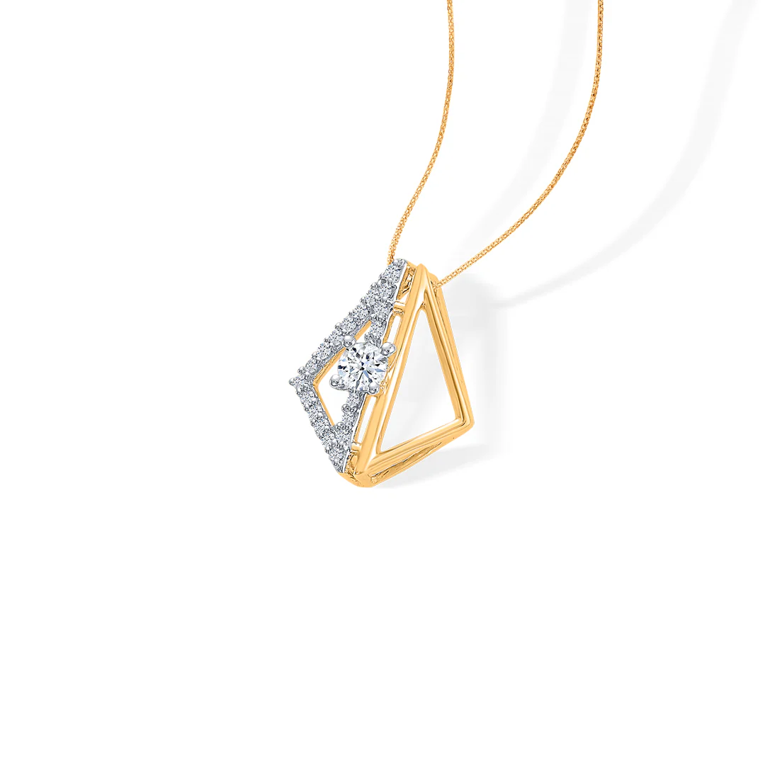 Gilded Frame Gold & Diamond Classic Pendant - Image 3