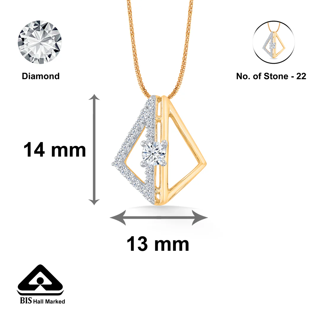 Gilded Frame Gold & Diamond Classic Pendant - Image 4
