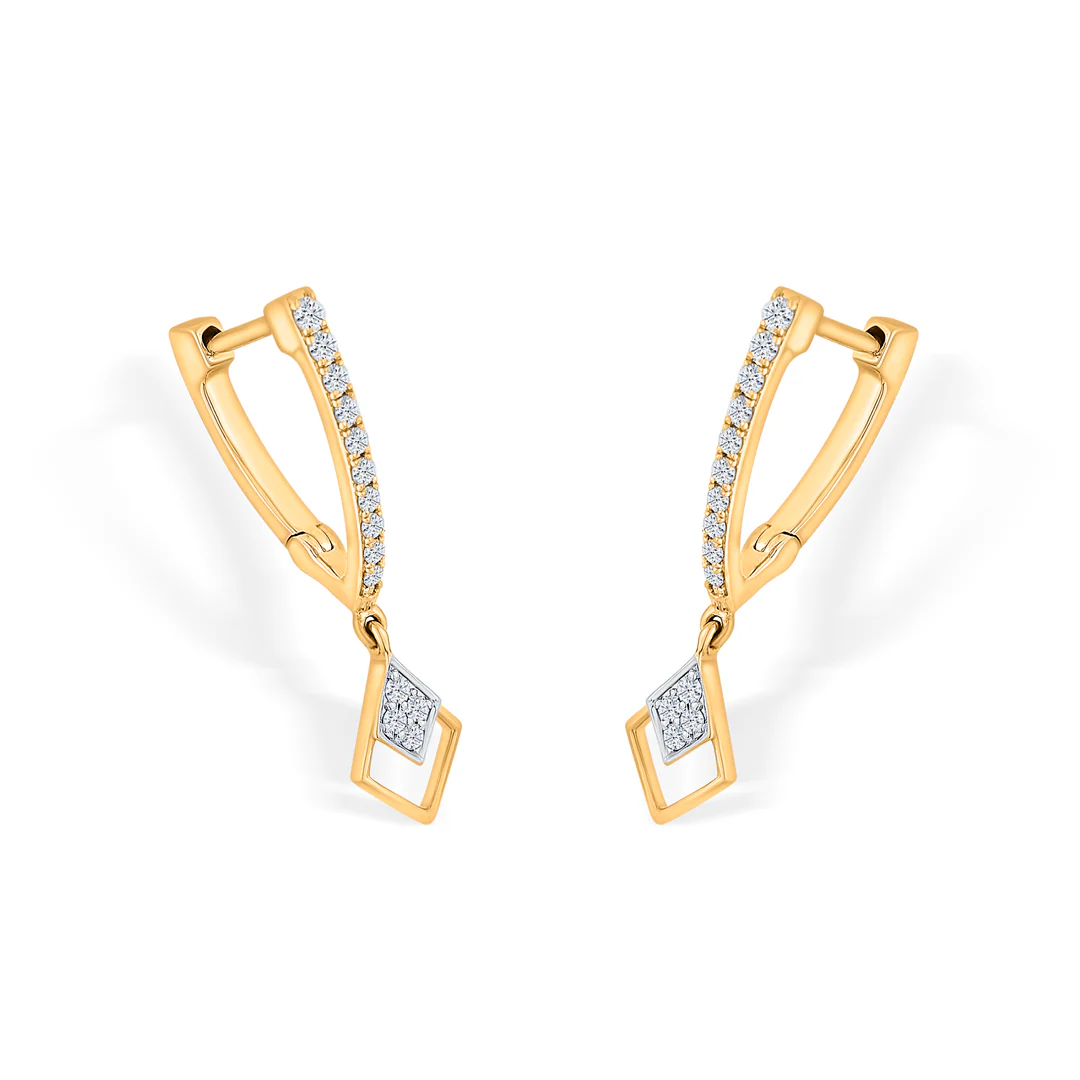 Gilded Glimmer Yellow Gold Dangler Earring for Women - Image 3
