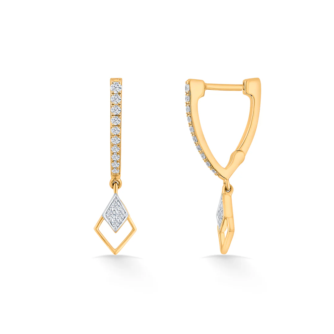 Gilded Glimmer Yellow Gold Dangler Earring for Women - Image 4
