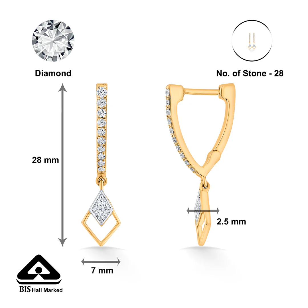 Gilded Glimmer Yellow Gold Dangler Earring for Women - Image 5