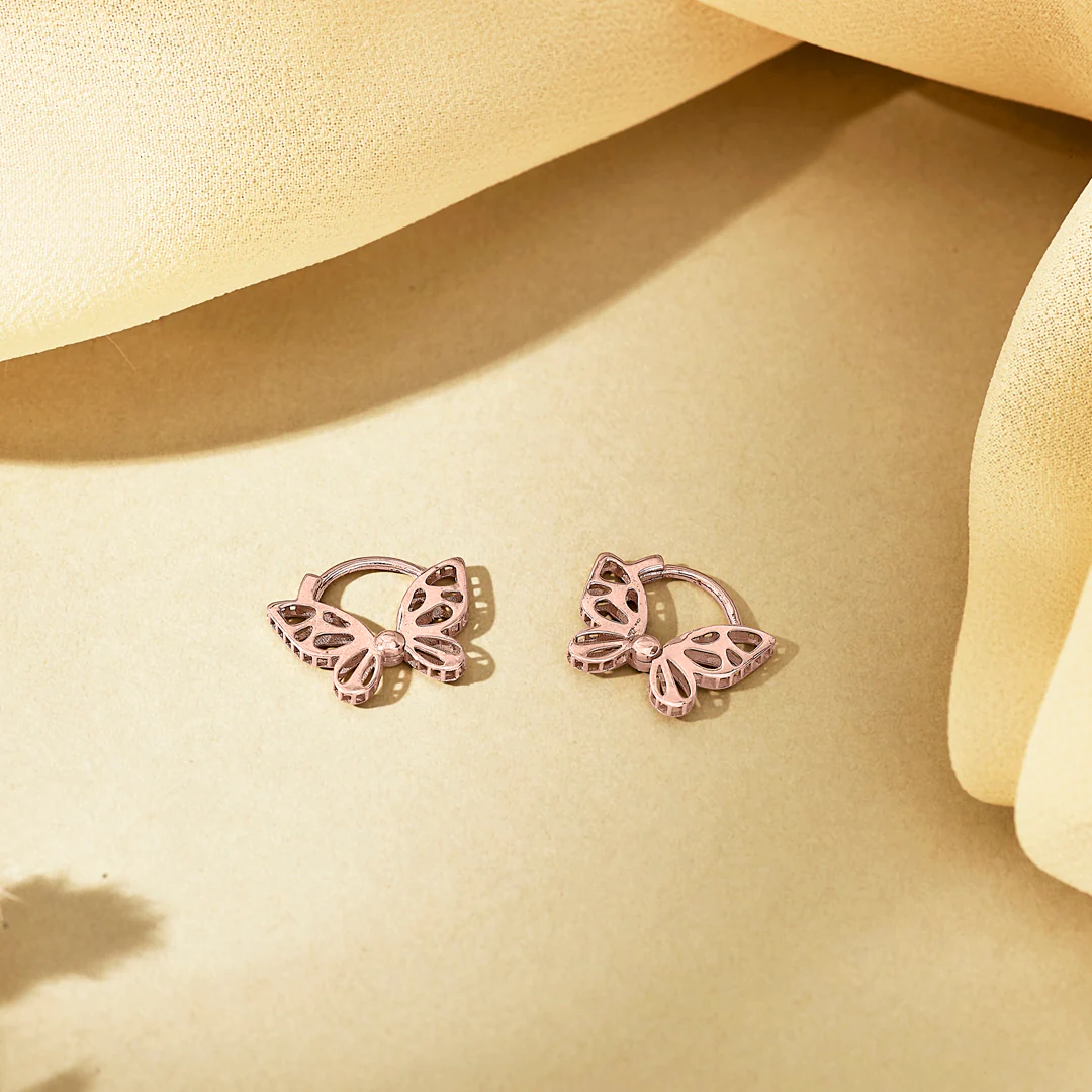 Gilded Papillon Gold Stud Earring For Women