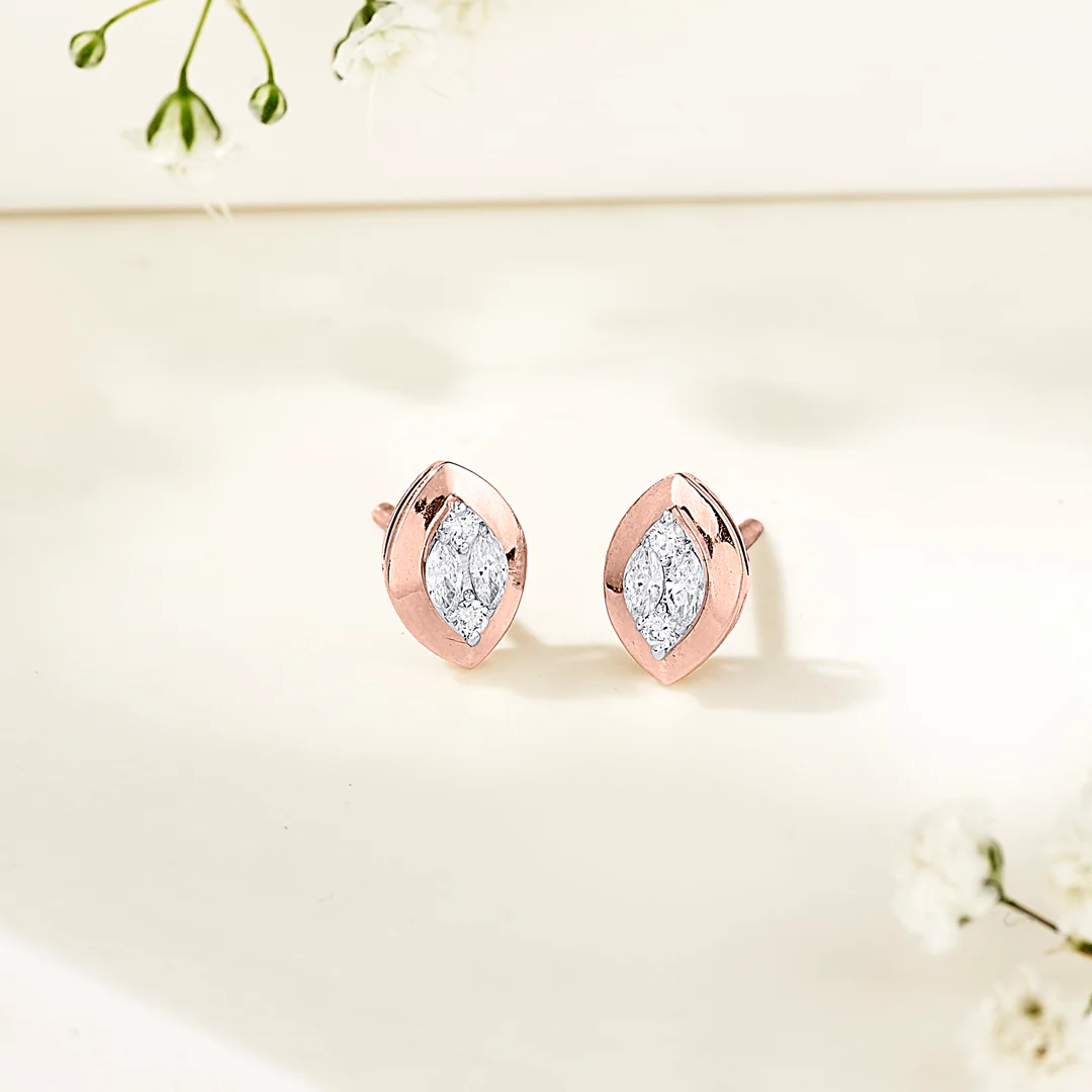 Gilded Vision Rose Gold Stud Earring for Women