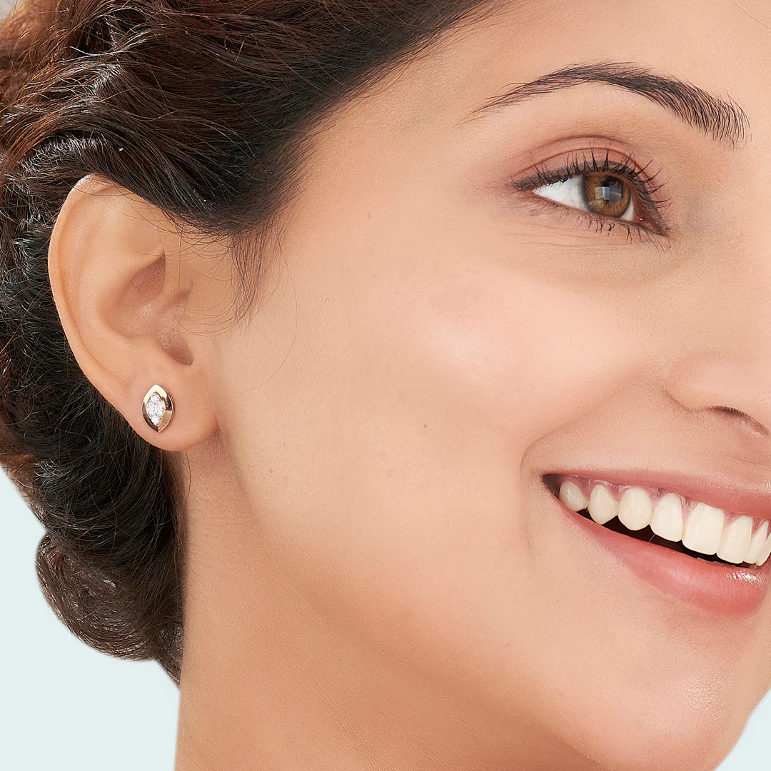 Gilded Vision Rose Gold Stud Earring for Women - Image 2