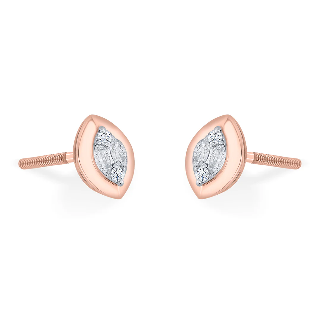 Gilded Vision Rose Gold Stud Earring for Women - Image 3