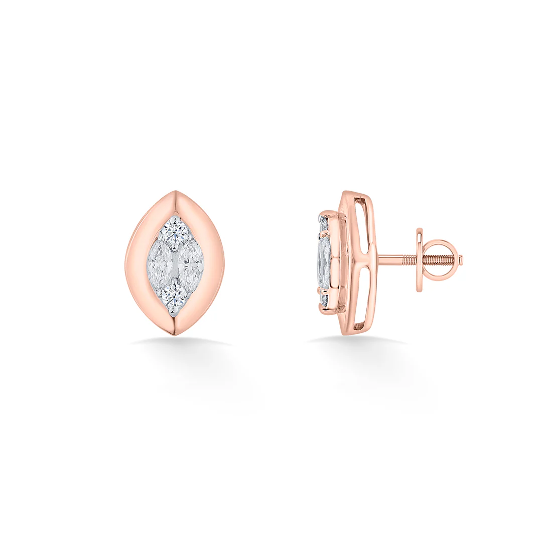 Gilded Vision Rose Gold Stud Earring for Women - Image 4