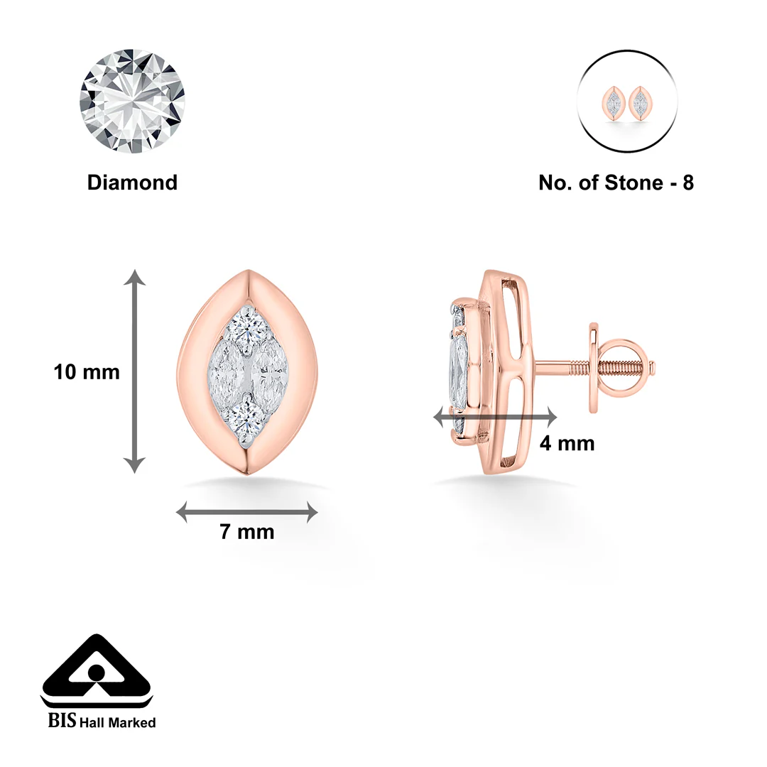 Gilded Vision Rose Gold Stud Earring for Women - Image 5