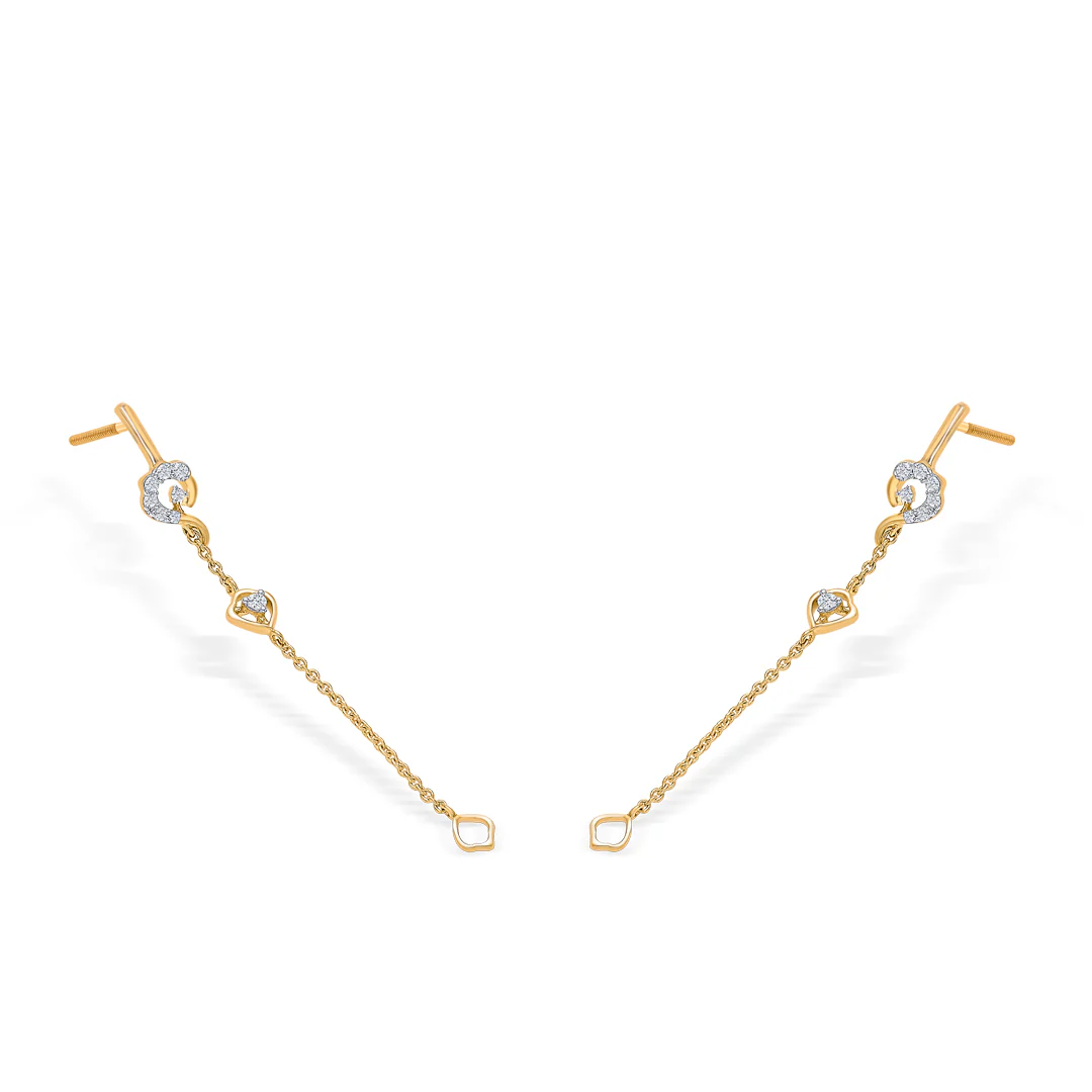 Gleam Gold & Diamond Drops & Dangler Earring For Women - Image 3