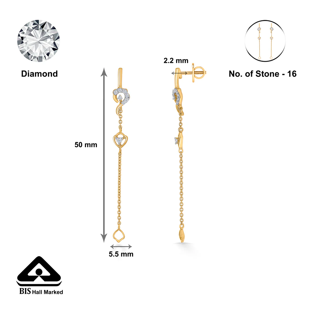 Gleam Gold & Diamond Drops & Dangler Earring For Women - Image 5