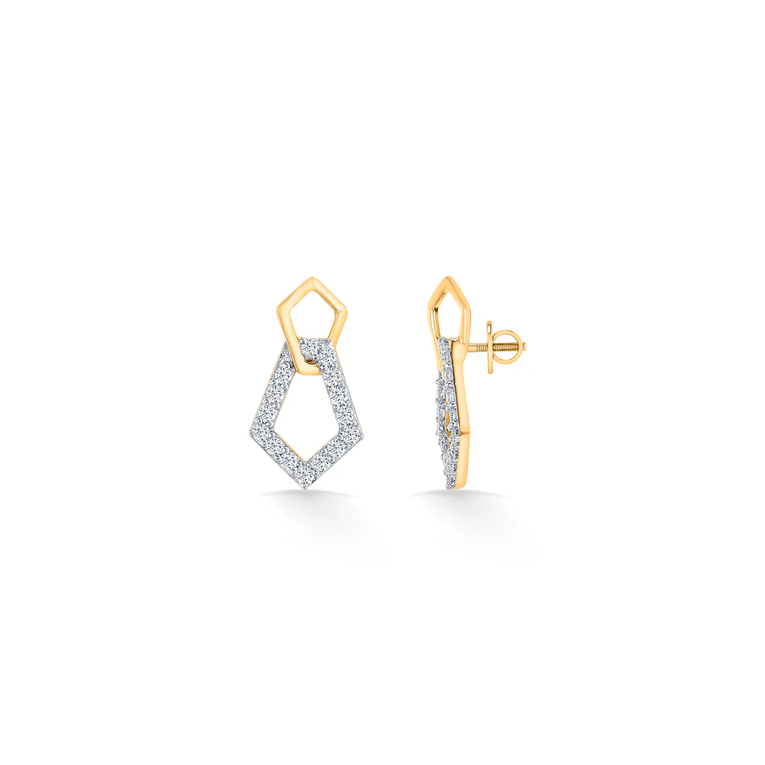 Gleam Gold & Diamond Stud Earring For Women - Image 4