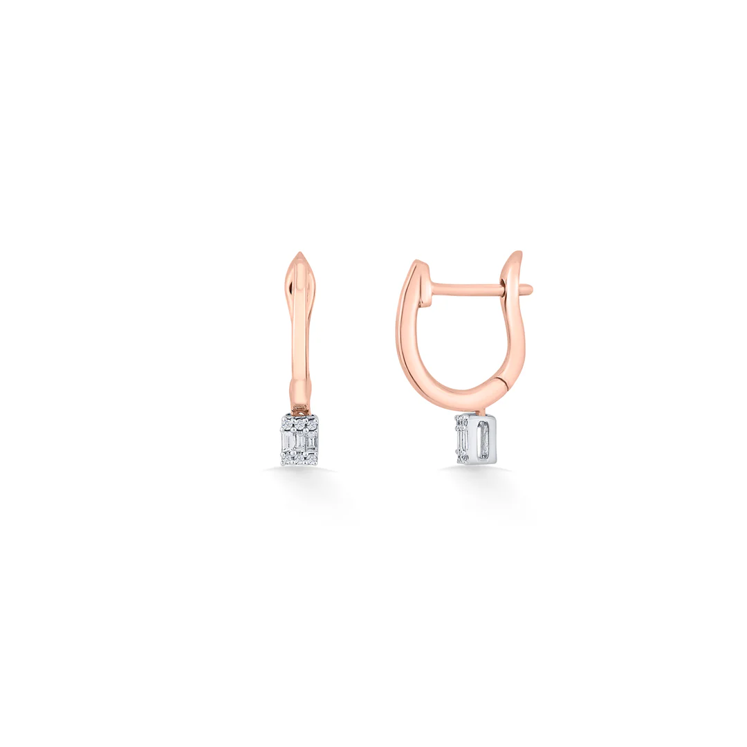 Gleam Point Rose Gold Hoops & Huggies Earring for Women - Image 4