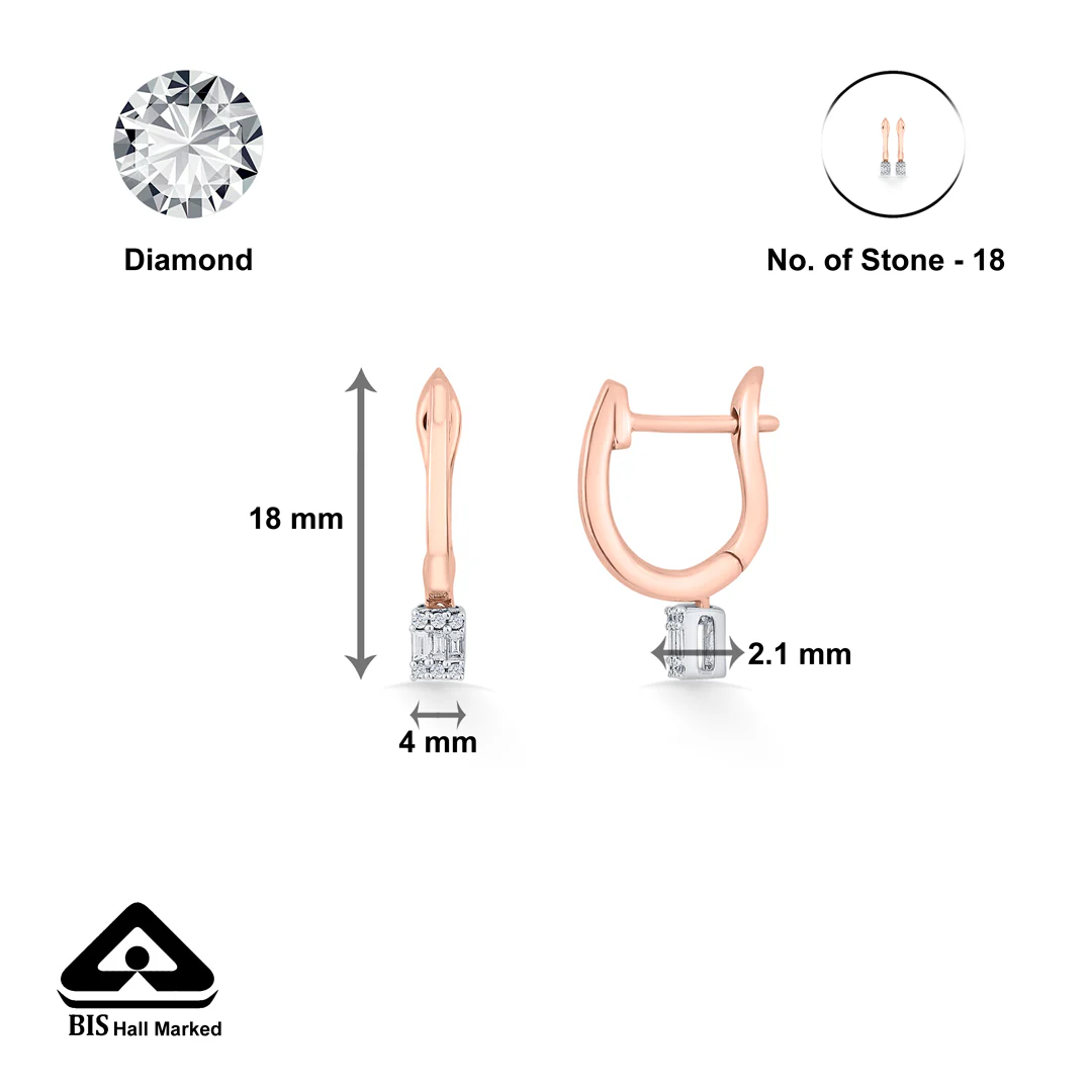 Gleam Point Rose Gold Hoops & Huggies Earring for Women - Image 5