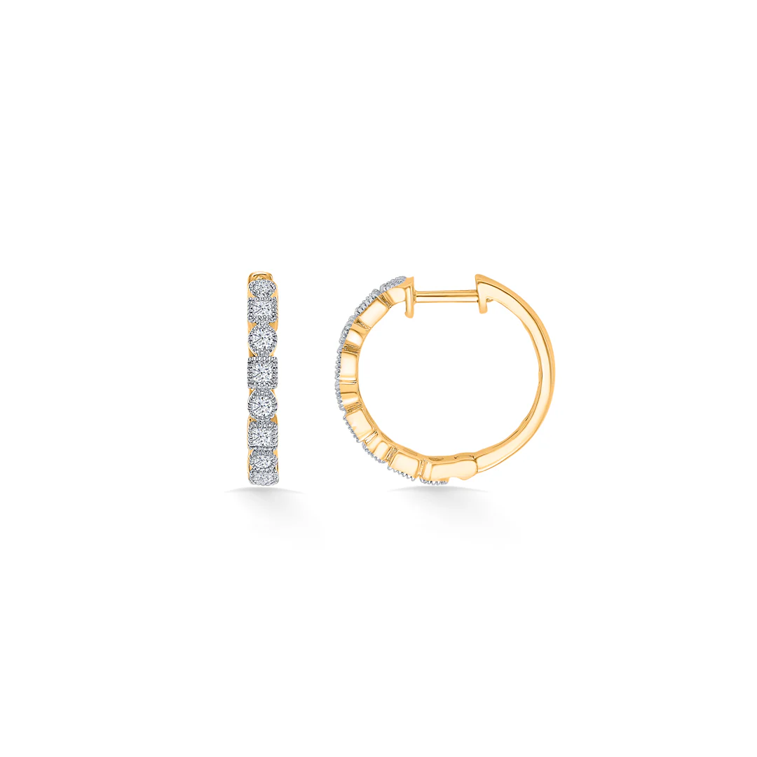 Gleaming Orb Gold & Diamond Earring For Women - Image 3