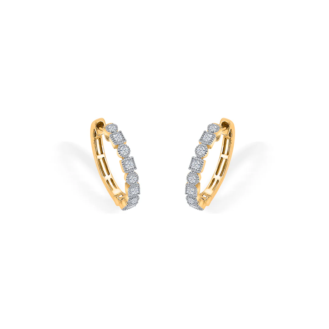 Gleaming Orb Gold & Diamond Earring For Women - Image 4