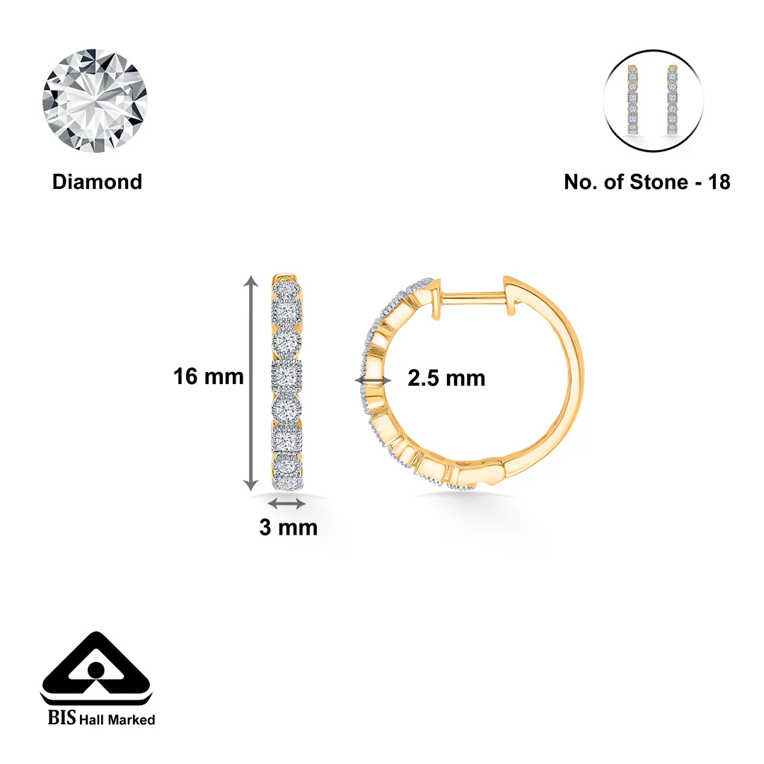 Gleaming Orb Gold & Diamond Earring For Women - Image 5