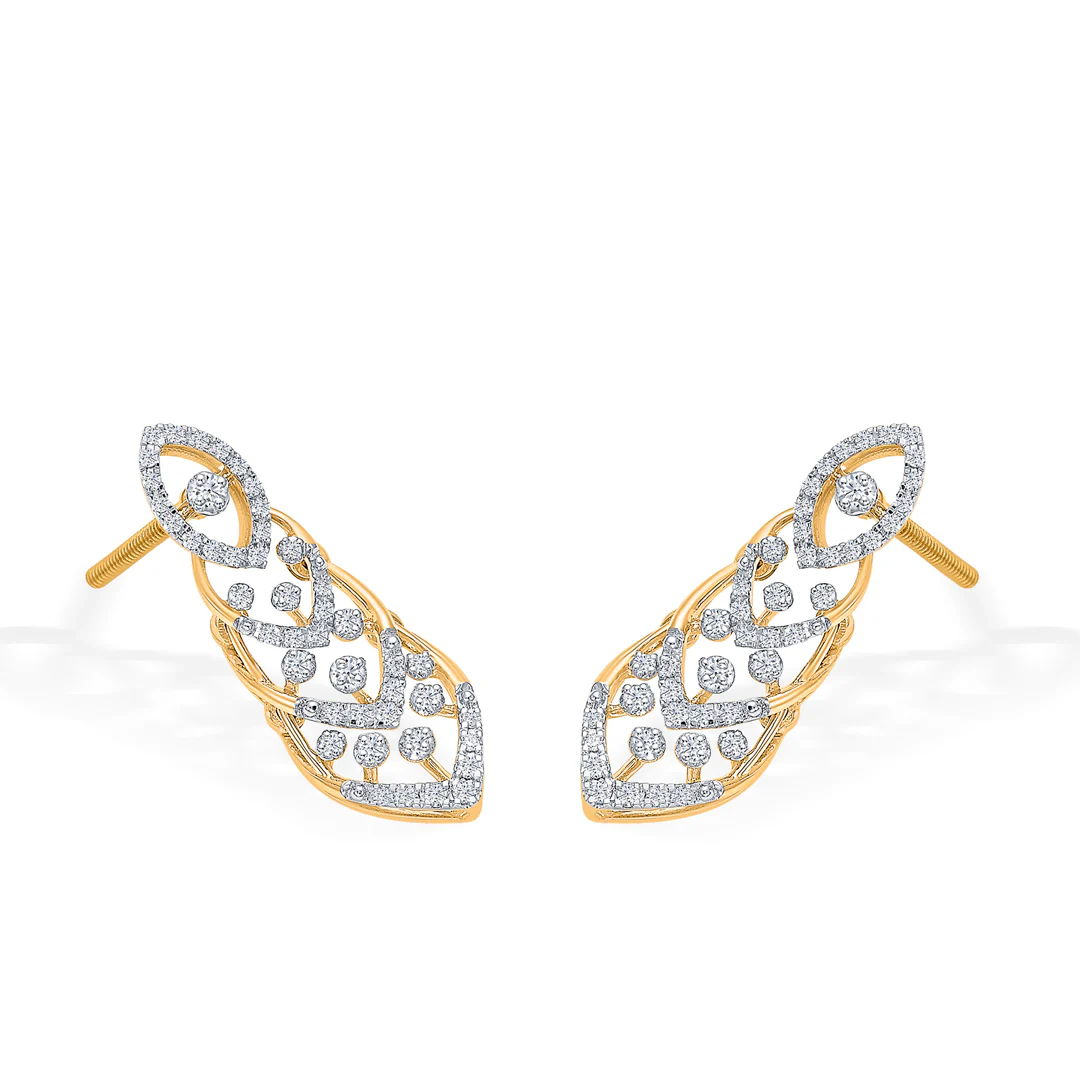 Glimmer Gold & Diamond Drops & Dangler Earring For Women - Image 4