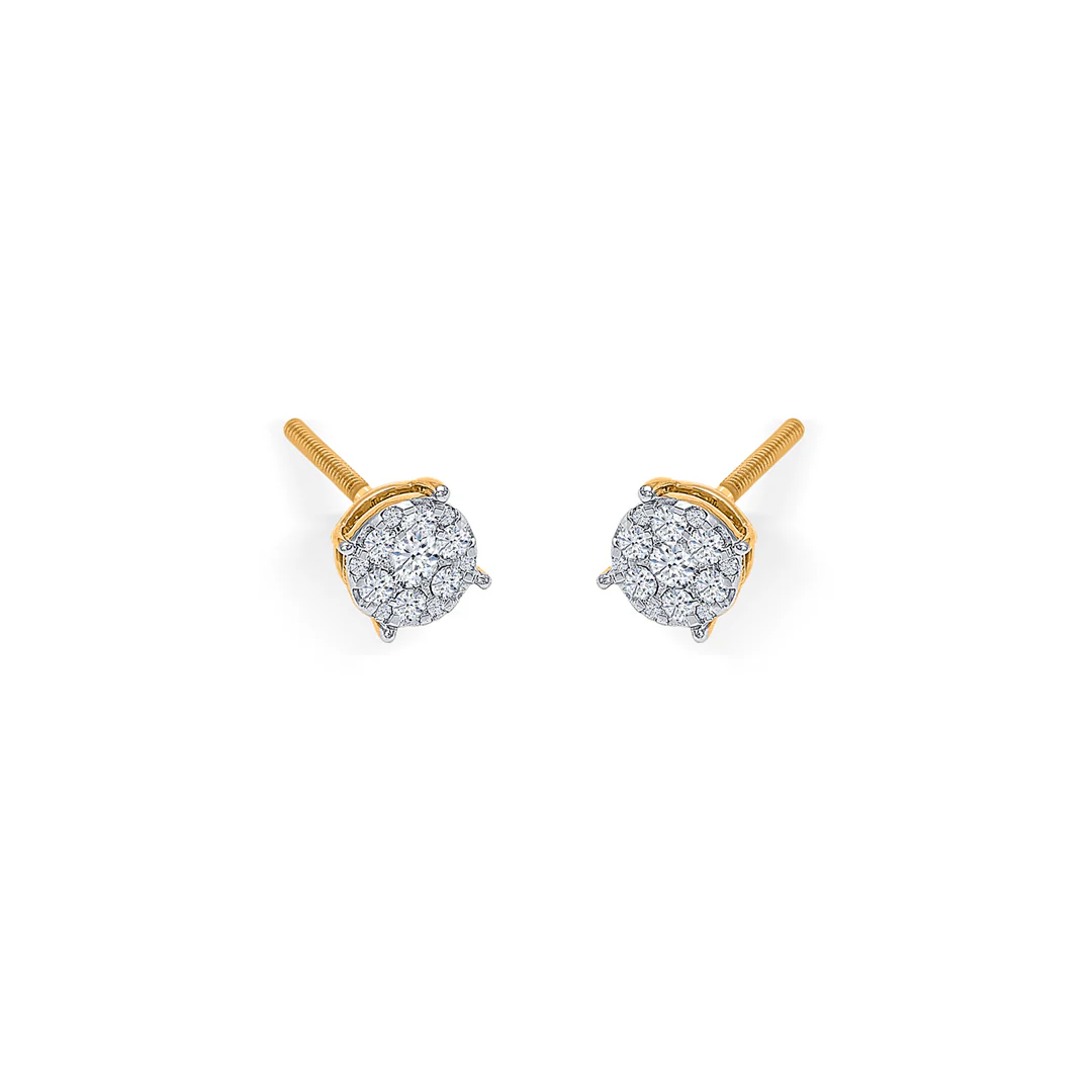Glitter Pebble Gold & Diamond Pendant Set For Women - Image 7