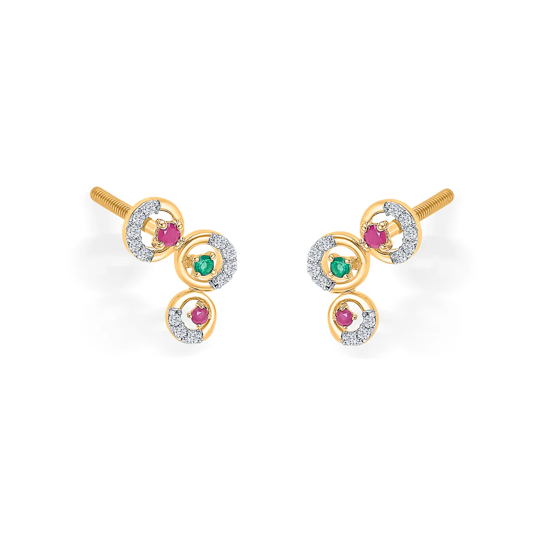 Globes Gold & Diamond Stud Earring For Women - Image 3