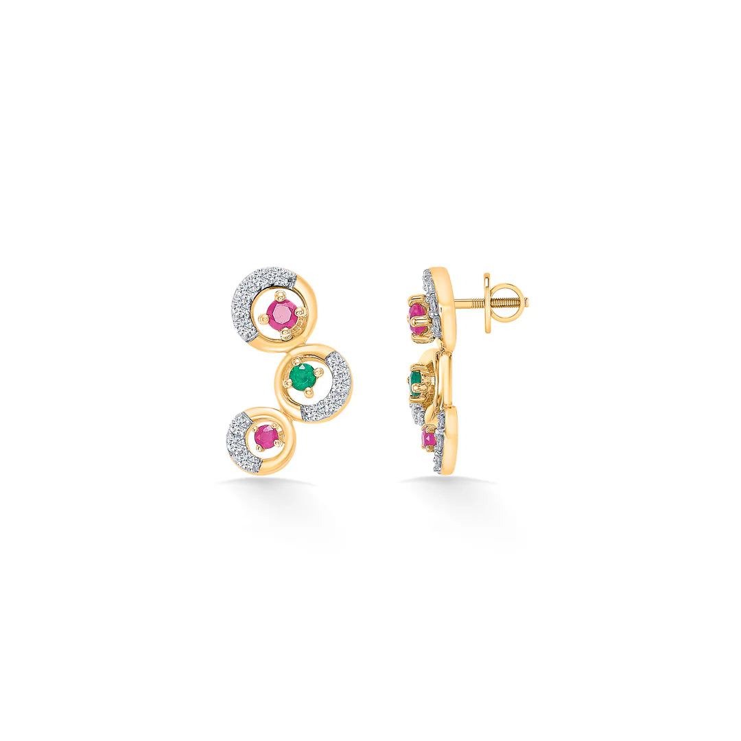 Globes Gold & Diamond Stud Earring For Women - Image 4