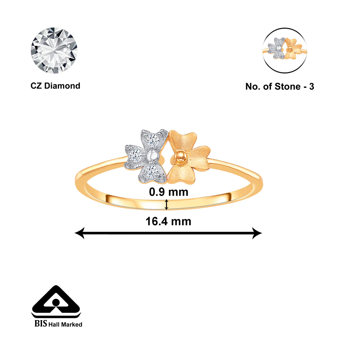 Twin Floral Gold Casual Ring For Women - Image 2