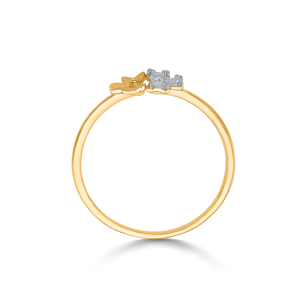 Twin Floral Gold Casual Ring For Women - Image 4