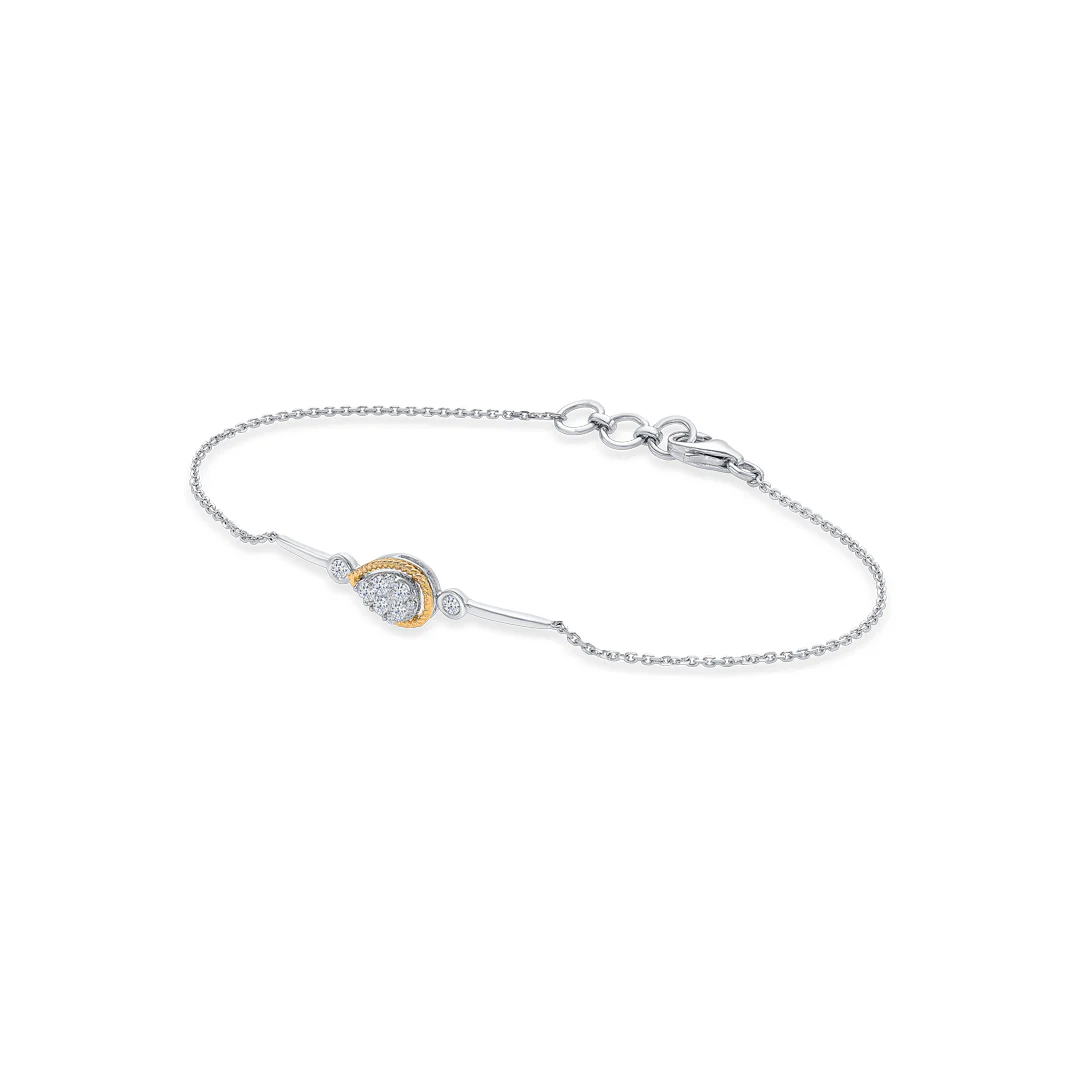 Gold & Diamond Flexible Bracelet - Image 2