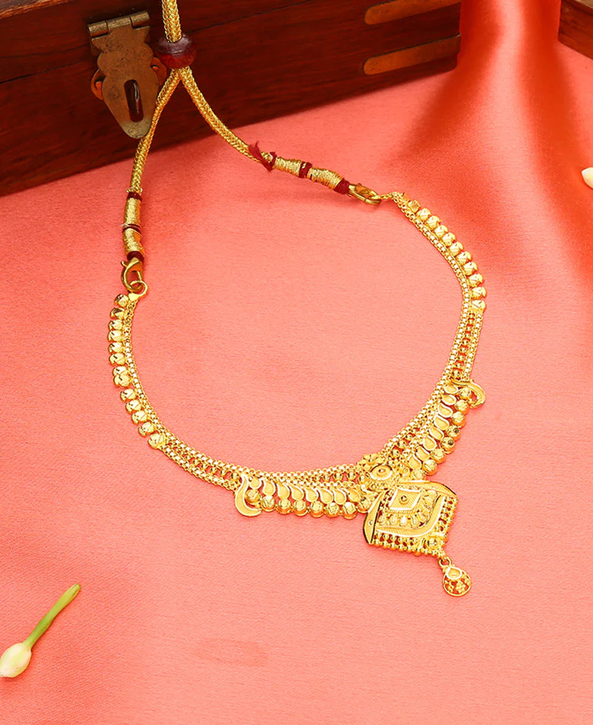 Golden Pratima Yellow Gold Necklace For Women